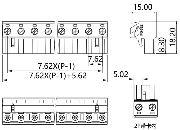 插拔式端子臺(tái)-插頭PG-762(圖1)